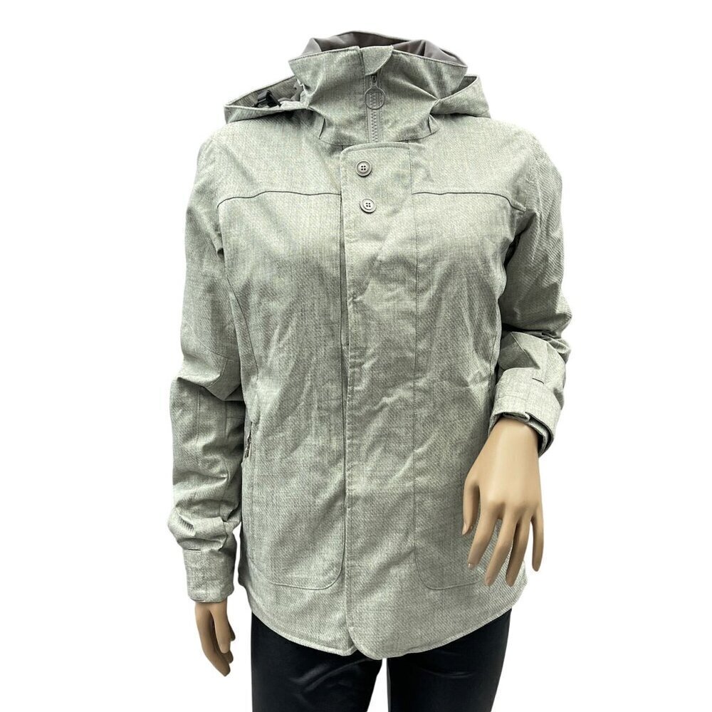 Burton DRYRIDE Womens Snow Skiing‎ Jacket Gray/Green Hooded XS